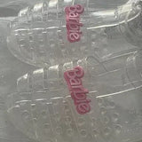 💕 Barbie Clear Jelly Sandals Size 8 Strappy Caged Summer Shoes