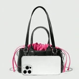 Portrait Pattern Women Fashion Top Handle Bag