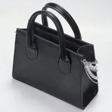 Punk Gothic Pearl Chain Mini Shoulder Bag – Small Black Crossbody Purse