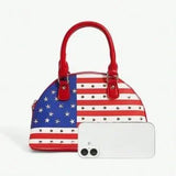 Viva Strut USA Flag Top Handle Bag | Y2K Retro Rivet Purse | Preppy Street Style