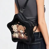Kawaii Bear Print Cute Backpack for Women 🎒🐻