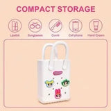 White Miniso Powerpuff Girls Small Handbag – Cute Cartoon Square Bag 🤍💗✨