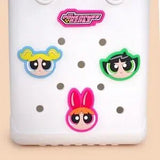 White Miniso Powerpuff Girls Small Handbag – Cute Cartoon Square Bag 🤍💗✨