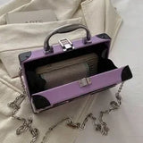 Purple Radio Handbag 🎵 Box Bag Mini Purse ✨ Turn-Lock Chain Strap 💜