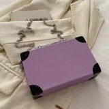 Purple Radio Handbag 🎵 Box Bag Mini Purse ✨ Turn-Lock Chain Strap 💜