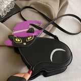 Purple Kitten Crossbody 🐱🎀 Cute Round Bag for Parties & Gifts 💜