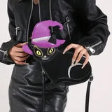 Purple Kitten Crossbody 🐱🎀 Cute Round Bag for Parties & Gifts 💜