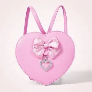 Pink Bow & Heart Backpack 🎀💖 Small Fashion School Bag ✨