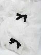Cute Bow Mesh Shoulder Bag Ballet Style Square Mini Valentine Bag
