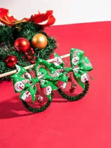 Cute Santa Claus Bow Christmas Earrings Colorful Holiday Party Jewelry