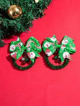 Cute Santa Claus Bow Christmas Earrings Colorful Holiday Party Jewelry