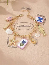 🐚⭐ Handmade Summer Beach Starfish & Shell Charm Bracelet
