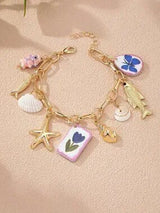 🐚⭐ Handmade Summer Beach Starfish & Shell Charm Bracelet