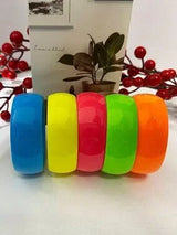 🌈✨ 5-Piece Neon Jelly Acrylic Bangle Bracelet Set – Bold Festival Statement Jew