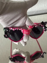 🍓 Kawaii Sweet Candy Bow Cat Eye Sunglasses Pink Decora Harajuku Cute