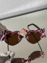 🎀 Kitty Cupcake Heart Sunglasses Pink Dessert Bow Shades
