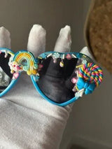 🌈🍭 Rainbow Candy Heart Sunglasses Blue Kawaii Shades 🎀