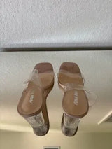 ✨ Public Desire Clear Block Heel Mule Sandals UK6 US8