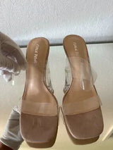 ✨ Public Desire Clear Block Heel Mule Sandals UK6 US8