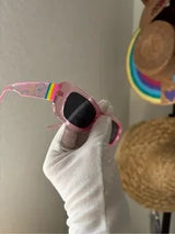 🌈 Cute Care Bears sunglasses with matching pink drawstring pouch 💕