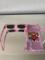 🌈 Cute Care Bears sunglasses with matching pink drawstring pouch 💕