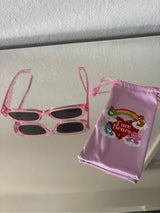 🌈 Cute Care Bears sunglasses with matching pink drawstring pouch 💕
