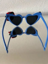 💙 Christmas Heart Sunglasses Blue Holiday Party Glasses 🎄