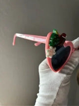 💗 Christmas Heart Sunglasses Pink Holiday Party Glasses 🎄