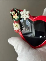 ❤️ Christmas Heart Sunglasses Red Holiday Party Glasses 🎄