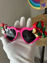💖 Christmas Heart Sunglasses Hot Pink Holiday Glasses 🎄