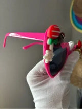 💖 Christmas Heart Sunglasses Hot Pink Holiday Glasses 🎄