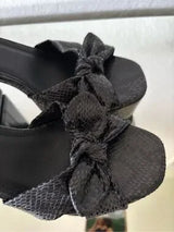 🖤 New Black Snake Print Bow Platform Heels US 8.5/9 EU 39