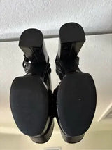 🖤 New Black Snake Print Bow Platform Heels US 8.5/9 EU 39