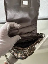 Sparkly Chevron Mini Crossbody Bag Chain Strap