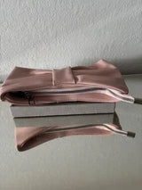 🎀 Pink Bow Pearl Handle Faux Leather Handbag Clutch Purse