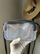 🖤 Clear Smoke PVC Double Zip Crossbody Stadium Concert Bag