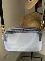 🖤 Clear Smoke PVC Double Zip Crossbody Stadium Concert Bag