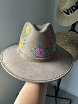 🌸 La Sierra Authentic Mexican Hand-Painted Western Hat Size M
