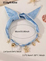 Baby Blue Ocean Charm Scarf Necklace Starfish Shell Heart Pearl 🐚