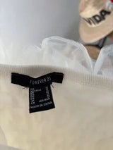 NWT Forever 21 Vanilla Tulle Ruffle Tube Top Size M