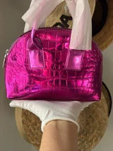 NWT Hot Pink Metallic Crocodile-Texture Bag with Rhinestone Fringe 💖✨