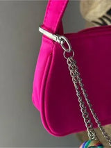 Hot Pink Y2K Shoulder Bag Candy Charm Baguette Purse Barbiecore Kawaii NWT