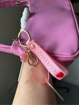 Y2K Pink Patent Shoulder Bag w/ Kawaii Charm Baguette Purse Cute Glossy