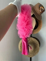 Barbie Pink Patent Shoulder Bag Ruffle Handle Charm Y2K Style NWT