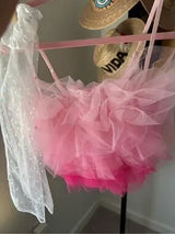 Sugar Thrillz Pink Ruffle Crop Top Set Gloves Scarf NWT Medium