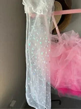 Sugar Thrillz Pink Ruffle Crop Top Set Gloves Scarf NWT Medium