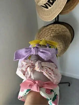 🍓 4-Piece Cute Bow Headband Set | Strawberry & Lavender Knot Headbands | New Bou