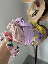 🍓 4-Piece Cute Bow Headband Set | Strawberry & Lavender Knot Headbands | New Bou