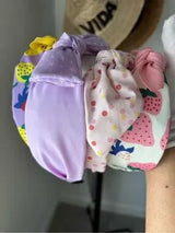 🍓 4-Piece Cute Bow Headband Set | Strawberry & Lavender Knot Headbands | New Bou