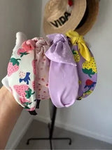 🍓 4-Piece Cute Bow Headband Set | Strawberry & Lavender Knot Headbands | New Bou
